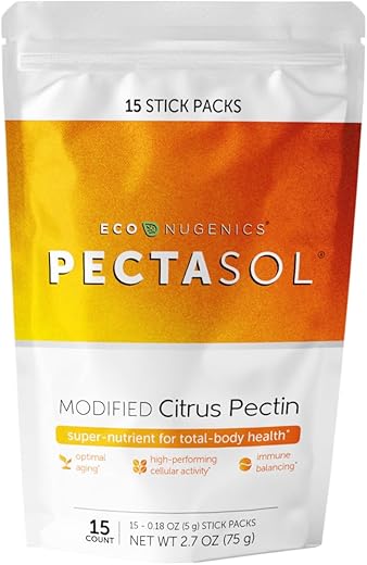 EcoNugenics - PectaSol Modified Citrus Pectin – 15 Sachês de 5g – Suplemento para Saúde Total do Corpo, Apoio ao Coração, Sistema Imunológico e Resposta Inflamatória