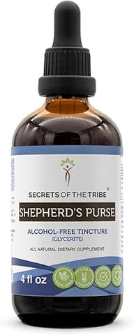 Secrets of the Tribe - Segredos da Tribo Extrato Líquido Livre de Álcool de Bolsa de Pastor, Tintura de Erva Seca de Bolsa de Pastor (Capsella Bursa-Pastoris) (120 ml)