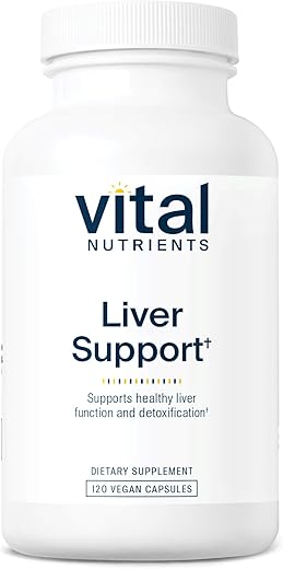 Suporte ao Fígado com Cardo Mariano e Curcumina | Suplemento Vegano | Combinação Herbal para Função Hepática Saudável | Livre de Glúten, Laticínios e Soja | 120 Cápsulas - Vital Nutrients