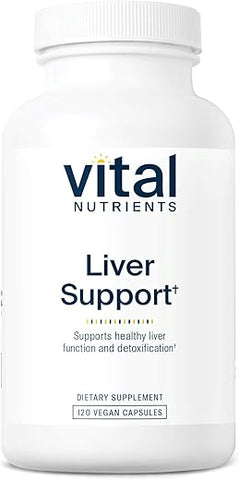 Suporte ao Fígado com Cardo Mariano e Curcumina | Suplemento Vegano | Combinação Herbal para Função Hepática Saudável | Livre de Glúten, Laticínios e Soja | 120 Cápsulas - Vital Nutrients