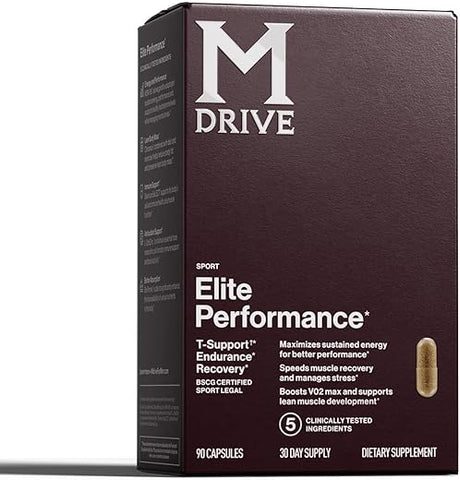 Elite Test Booster for Men – Suporte à Saúde Imune, Energia, VO2Max, Recuperação, Alívio do Estresse, Massa Muscular Magra, KSM-66 Ashwagandha, DIM, Fenugreek, 90 Cápsulas - Mdrive