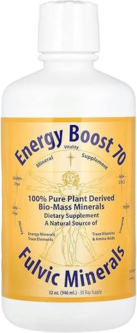 Morningstar Minerals Energy Boost 70 – Minerais Fulvicos, 32 oz (946 ml) – Energia e Vitalidade