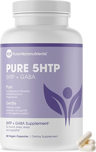 Pure Micronutrients - Pure 5-HTP (5-Hidroxitriptofano) Plus GABA – Sono e Humor – 60 cápsulas