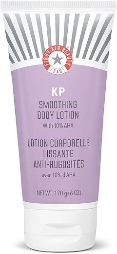 Loção Corporal First Aid Beauty KP Suavizante – Esfoliação Química e Hidratação com 10% de Ácido Lático (AHA), Ureia, Aveia Coloidal e Ceramidas – 180 ml