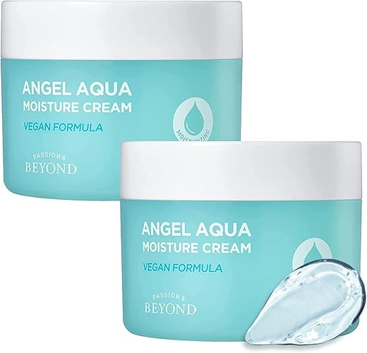 Angel Aqua Cream – Hidratante Facial Leve, Refrescante e Calmante (300ml, Pacote com 2) – Cuidados com a Pele Coreanos, Vegano. Cica, Ácido Hialurônico - ECO BEYOND
