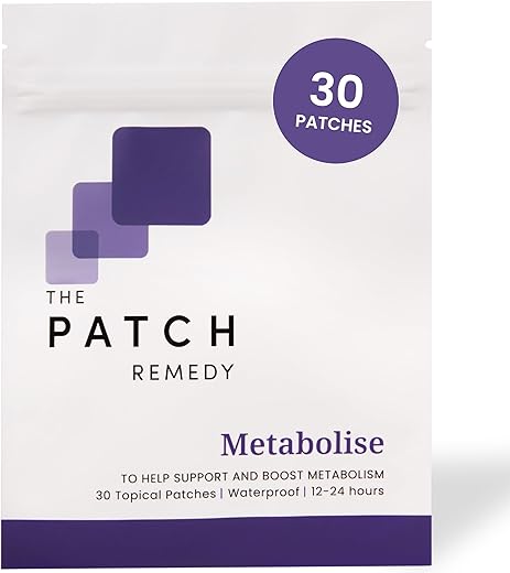 The Patch Remedy - Remendo Metabolise Patches | 30 Remendos Tópicos | À Prova d’Água | Ingredientes Incluindo 5HTP, Extrato de Guaraná, L-carnitina e Lecitina | Duração de 12-24 Horas