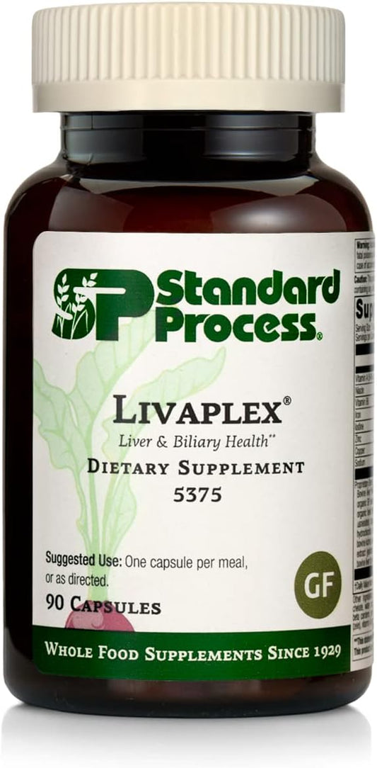 Standard Process Inc. - Standard Process Livaplex – Suporte para Saúde Digestiva, Intestinal, Hepática e da Vesícula Biliar com Rábano Negro Espanhol, Betaina HCl e Ingredientes Orgânicos  Standard Process
