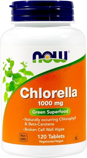 NOW Foods - Chlorella 1000mg 120 Comprimidos (Pacote com 2) – Marca Chlorella, Alta Qualidade
