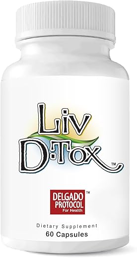 The Delgado Protocol for Health - Liv D-Tox – 60 Cápsulas – Suporte para Desintoxicação e Limpeza do Fígado com Extrato de Raiz de Cúrcuma, Cardo Mariano e Aspargo