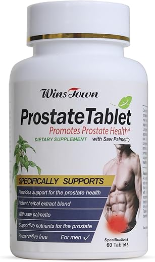 Wins Town - Tablet Prostático, Suplemento de Saúde da Próstata com Saw Palmetto para Homens, Bexiga