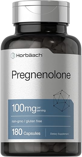 Pregnenolone 100mg | 180 Cápsulas | Suplemento Sem OGM e Glúten - Horbäach