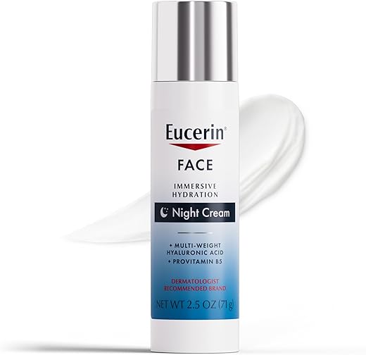 Creme Noturno Hidratante Eucerin Face com Ácido Hialurônico e Provitamina B5, 75ml – Reduz Linhas Finas e Rugas