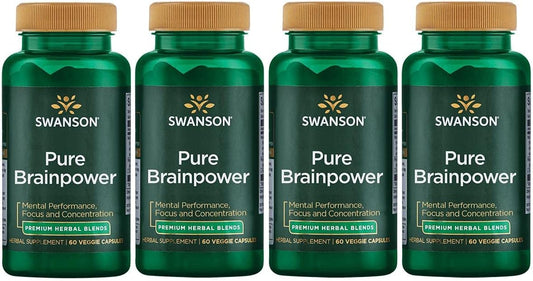 Brainpower: Suporte Cognitivo para Memória e Foco com Fator Neurotrófico Derivado do Cérebro (BDNF) – Suplemento Herbal (Ginkgo Biloba, Bacopa Monnieri) 60 Veggie g - Swanson