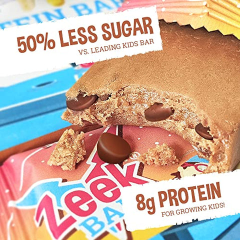 Zeek - ZEEK BAR – Barras de Proteína Infantil – 50% Menos Açúcar, 8g Proteína – Natural, Não-OGM, Sem Glúten – Cosmic Cookie Dough, 12 Unidades