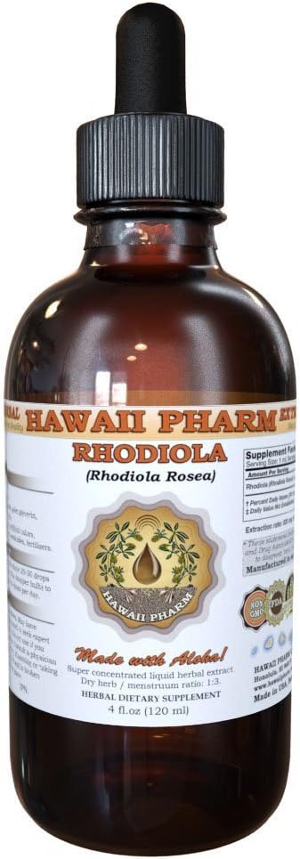 Rhodiola Rosea: Extrato Líquido, Tintura Herbal, Hawaii Pharm, 118 ml, Produto dos EUA