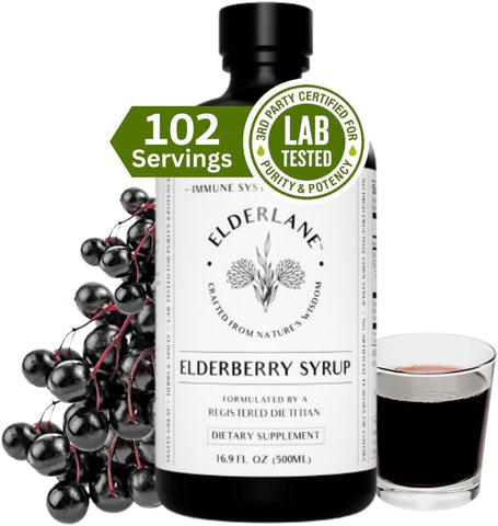 Elderlane - Xarope de Sabugueiro Elderberry Shots – Suporte Imunológico para Crianças – Marca Elderberry – 100ml