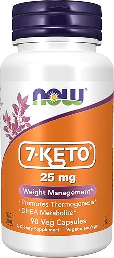 7-Keto 25 mg – Gerenciamento de Peso, 90 Cápsulas Vegetais - NOW Foods
