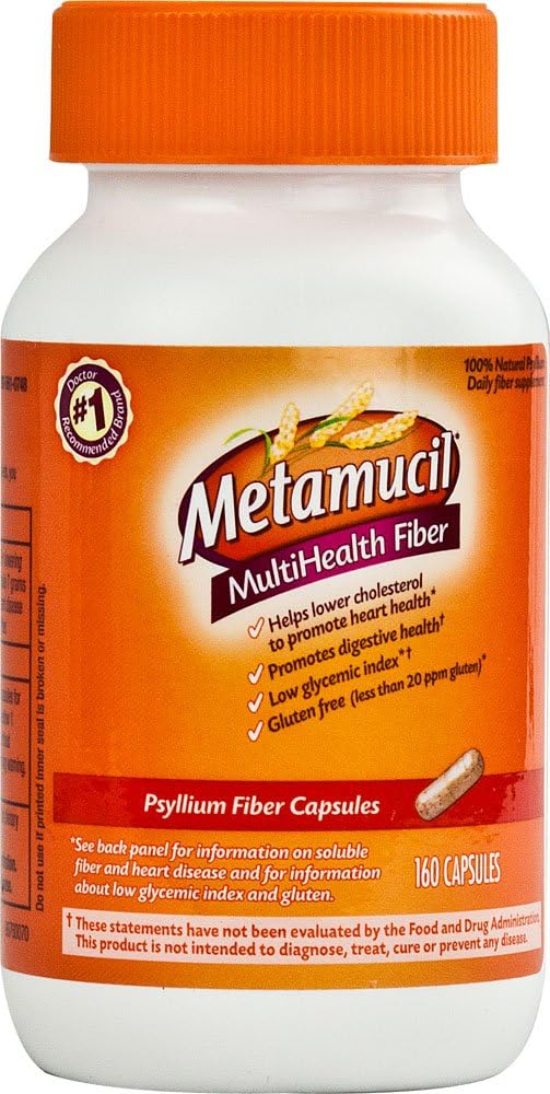Metamucil - METAMUCIL CÁPSULAS 160 – Fibra Solúvel para Saúde Digestiva – 160 cápsulas