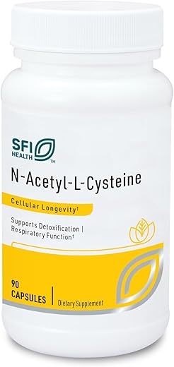 N-Acetyl-L-Cysteine 500mg – Precursor de Glutationa Aminoácido NAC – Suplemento Dietético para Proteção Antioxidante Celular – Hipoalergênico, Livre de Soja – 500g - Klaire Labs