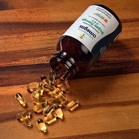 Regenerative Omegas - Ahiflower Oil Softgels Vegan 3-6-9 Ácidos Graxos Essenciais à Base de Plantas, Fonte Vegana de Gorduras Saudáveis, 120 Softgels Veganos