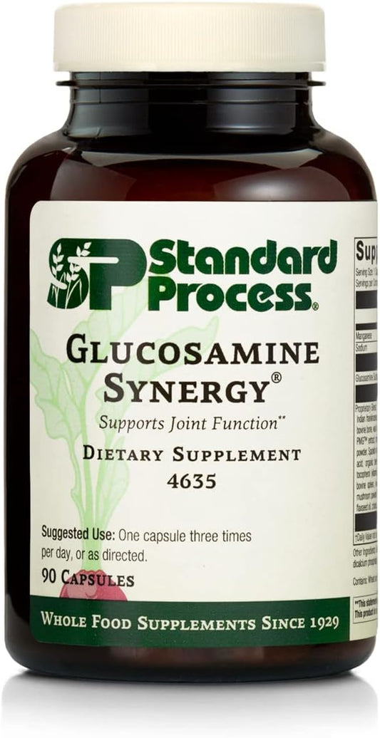 Standard Process Inc. - Standard Process Glucosamine Synergy – Suplemento de RNA de Alimentos Integrais e Suporte Articular com Cyanocobalamin, Cholecalciferol, Shiitake, Manganês, Farelo de Arroz, Cenouras Orgânicas – 90 cápsulas
