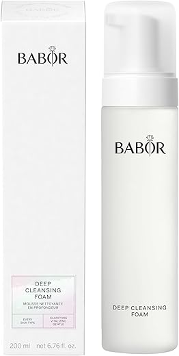 Espuma de Limpeza Profunda, Limpador Facial Suave Remove Impurezas e Equilibra a Hidratação, Hidratante com Glicerina, Deixa a Pele Macia - BABOR