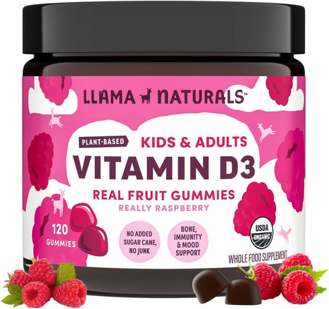 Gomas de Vitamina D3 de Frutas Reais para Crianças – Marca Líder em Vitaminas Infantis - Llama Naturals