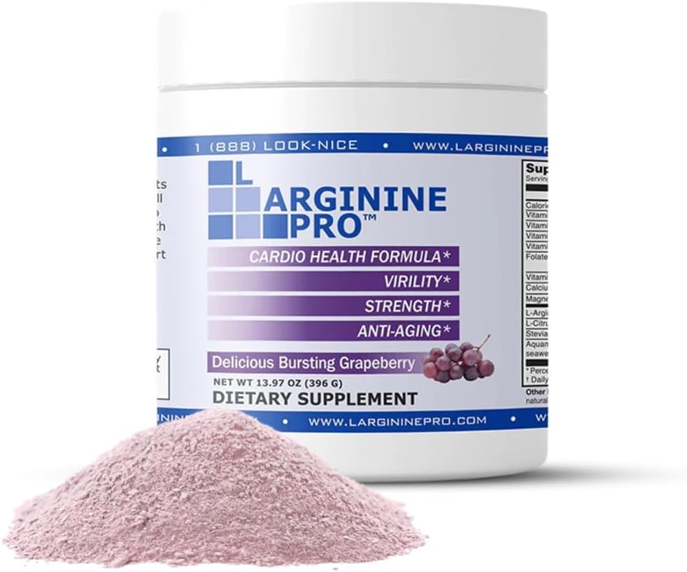 Suplemento de L-arginina em pó | 5.500mg de L-arginina + 1.100mg de L-Citrulina (Grape Berry, 1 Pote) - L-ARGININE PRO