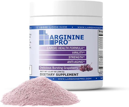 Suplemento de L-arginina em pó | 5.500mg de L-arginina + 1.100mg de L-Citrulina (Grape Berry, 1 Pote) - L-ARGININE PRO