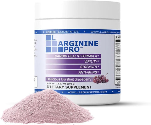 Suplemento de L-arginina em pó | 5.500mg de L-arginina + 1.100mg de L-Citrulina (Grape Berry, 1 Pote) - L-ARGININE PRO