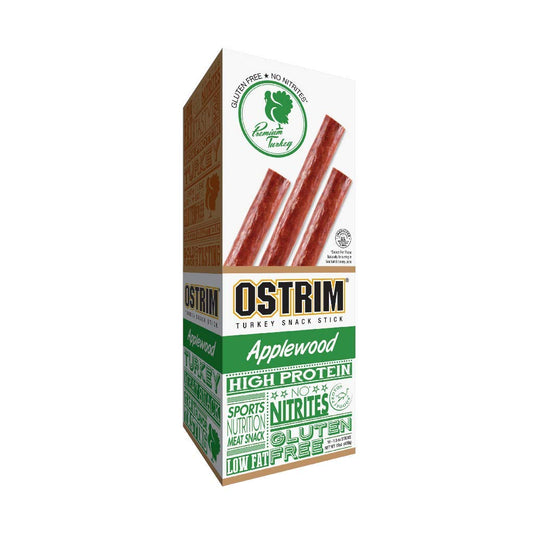 Snack Sticks de Peru com Sabor de Maçã Defumada – Embalagem com 10 unidades de 42g cada - Ostrim