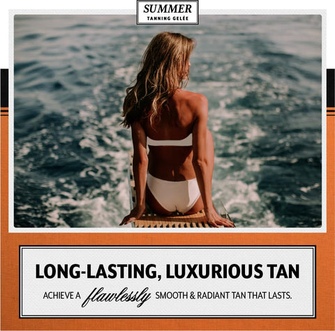 Summer Tanning Gelée - Gel Bronzeador Gelée para Bronzeamento ao Ar Livre, Fabricado nos EUA, FPS 30, Gel Bronzeador Hidratante, Óleo Bronzeador Hidratante, Absorção Rápida, Acelerador de Bronzeamento Mais Rápido e Escuro, Amplo Espectro, Protetor Solar