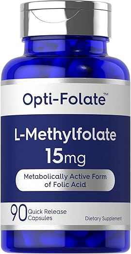 L Methylfolate 15mg | 90 Cápsulas | Potência Máxima | Otimizado e Ativado | Não-OGM, Sem Glúten | Metilfolato, 5-MTHF | por Opti-Folate - Carlyle
