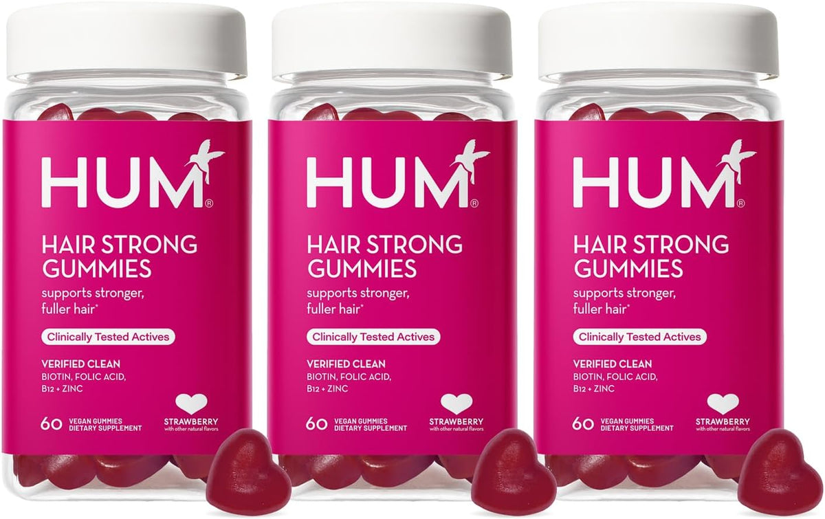 Hair Strong – Gomas Diárias com Biotina para Combater a Queda de Cabelo | 60 g - HUM