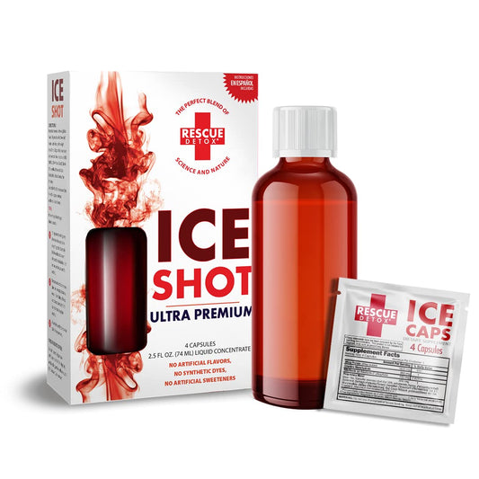 ICE Shot – 2.5oz Shot 4ct Cápsulas | Funciona em 90 Minutos até 5 Horas | Marca Rescue Detox - Rescue Detox