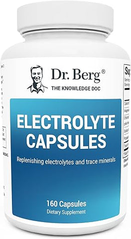 Dr. Berg Nutritionals - Dr. Berg Cápsulas de Eletrólitos – Suplementos de Eletrólitos para Energia, Resistência e Hidratação – Sem Açúcar, Sem Maltodextrina, Amigável à Dieta Keto – 160 Cápsulas