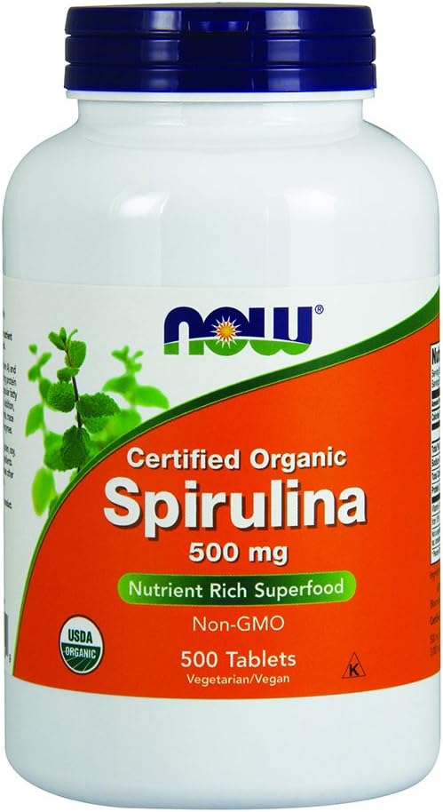 NOW Foods - NOW Spirulina 500 mg – 500 Comprimidos | Energia Natural e Nutrição | Marca NOW