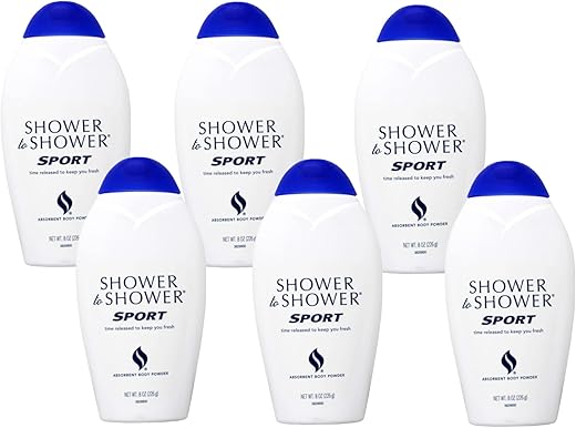 Shower To Shower - SHOWER TO SHOWER Pó Corporal Esportivo 8 oz (Pack com 6)