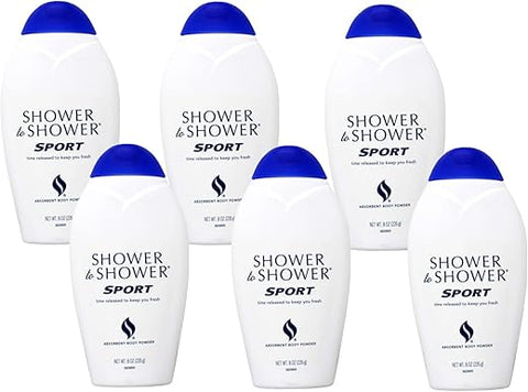 Shower To Shower - SHOWER TO SHOWER Pó Corporal Esportivo 8 oz (Pack com 6)