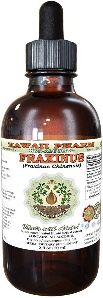 LLC Fraxinus, Qin Pi (Fraxinus Chinensis) Extrato Líquido de Casca Seca, Fraxinus, Glicerito Herbal 60 ml - Hawaii Pharm