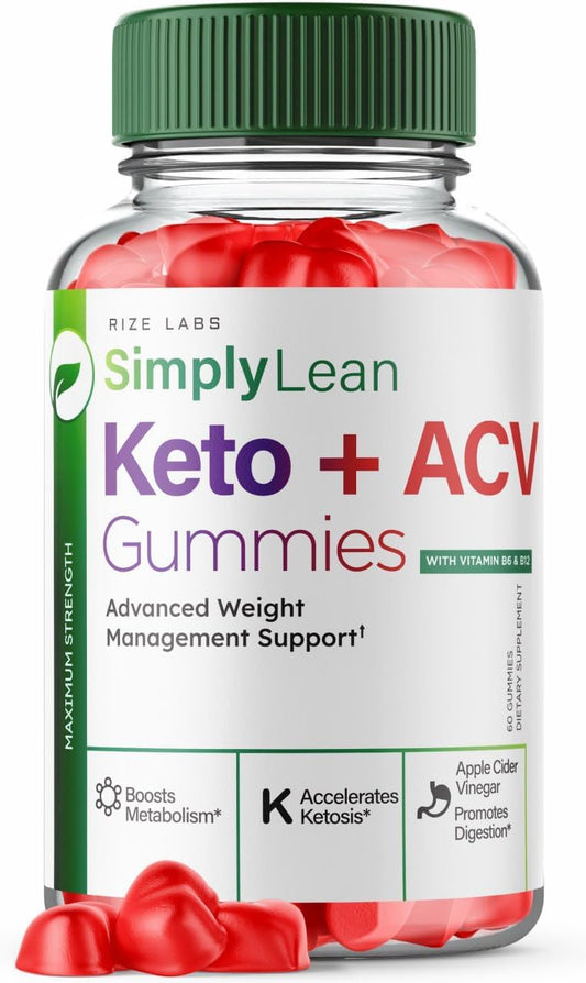 rize labs - Simply Lean Keto ACV Gummies – Gomitas Simply Lean Keto para Perda de Peso Avançada, Suplemento Simply Lean, Gomitas Simply Lean de Máxima Potência, Fórmula Avançada Simply Lean