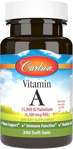 Vitamina A, 15000 UI Palmitato (4500 mcg RAE), Saúde Visual - Carlson