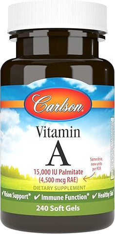 Vitamina A, 15000 UI Palmitato (4500 mcg RAE), Saúde Visual - Carlson