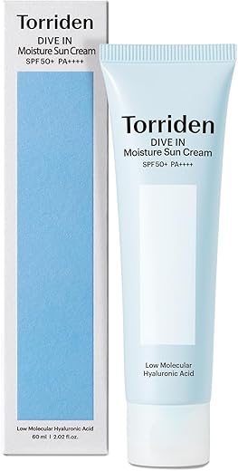 Protetor Solar Torriden DIVE-IN Watery Moisture SPF50 PA, 10D Ácido Hialurônico para Pele Hidratada, Preenchida e Macia, Proteção Solar Leve para Pele Sensível – Coreano