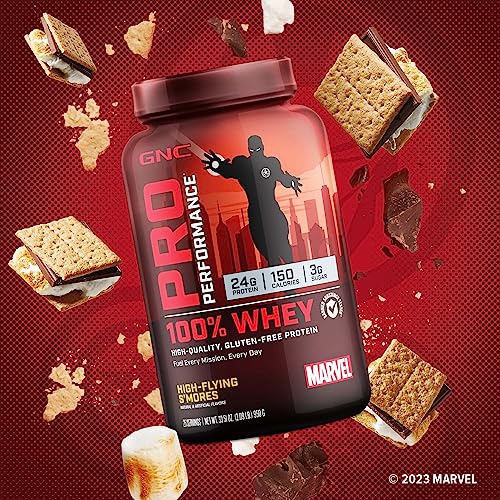 Pro Performance 100%% Whey Marvel: Saboroso High-Flying S’Mores (25 Porções) – Proteína em Pó de Alta Qualidade - GNC