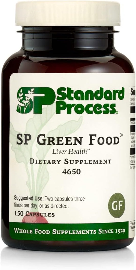 Standard Process Inc. - Standard Process SP Green Food – Suporte Metabólico, Colesterol, Desintoxicação e Fígado com Alfafa, Trigo Sarraceno, Cevada, Couve de Bruxelas e Couve – Vegetariano, Sem Glúten