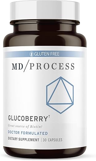 MD Process - GlucoBerry Extrato de Maqui Berry com Picolinato de Cromo para Suporte à Saúde do Sangue – com Biotina e Gymnema Sylvestre – Fórmula Médica – 30 Cápsulas