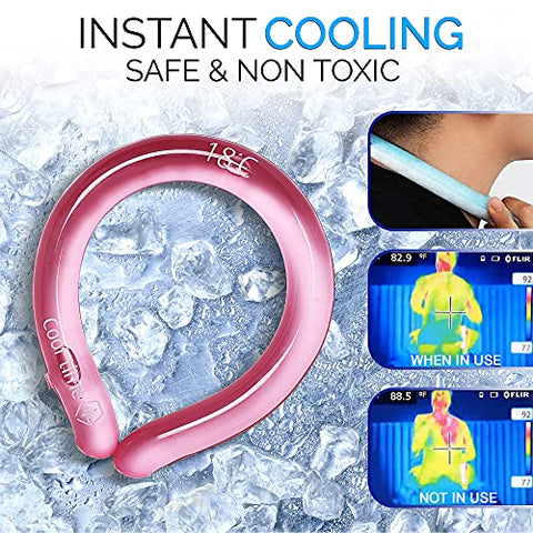 CoolTimeUSA - Tubo Refrescante para Pescoço | Envoltórios Refrescantes para Pescoço para o Calor do Verão | Cold Pack sem as Mãos | Refrescante de Pescoço Reutilizável (Azul)