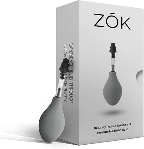 Redutor Natural de Tensão e Pressão para Sintomas de Enxaqueca e Dor de Cabeça, Estimulação da Pressão do Ouvido Interno, Branco - ZŌK