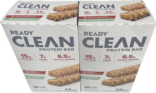 ETRSAIRL - Come Ready Nutrition Barras de Proteína Limpa (2 pacotes) 48 Barras no total – 24 Chocolate com Sal Marinho e 24 Chocolate com Manteiga de Amendoim APENAS R$1,38/Barra
